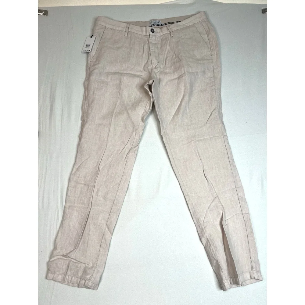 Europann Men's Dylan 100% Linen‎ Pant Trouser Pale Size US 40
